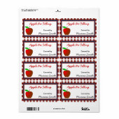 Red Apple Custom Canning Étiquettes (Feuille entière)