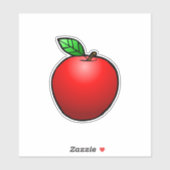 Red Apple Custom-Cut Vinyl Sticker (Vel)