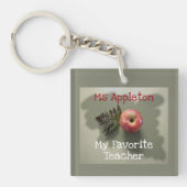 Red Apple Dank je favoriete leraar  Sleutelhanger (Voorkant)