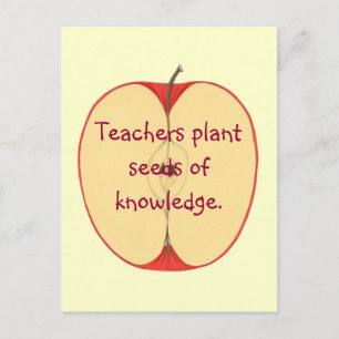 Red Apple-docenten Plant Seeds, Knowledge Briefkaa Briefkaart