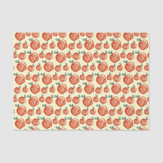 Red Apple Doodle Patroon Tissuepapier (Voorkant)
