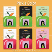 Red Apple Educator Badge d'identification photo bl