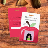 Red Apple Educator Badge d'identification photo bl
