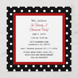 Red Apple et Pois Invitation