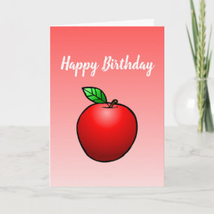 Red Apple Folded Greeting Birthday Kaart