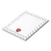 Red Apple Gray Chevron leraar Notitieblok (Gedraaid)