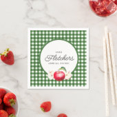 Red Apple & Green Gingham Botanical Custom Servet (Insitu)