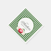Red Apple & Green Gingham Botanical Custom Servet (Hoek)