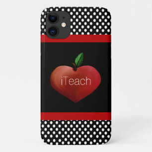 Red Apple Heart Teacher's iPhone 11 Hoesje