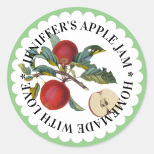Red Apple Jam Preserve Étiquette Vintage