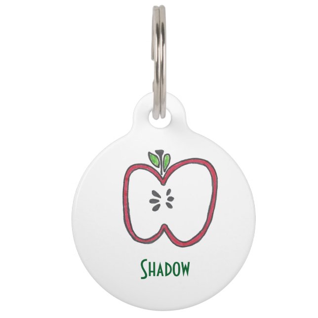 Red Apple Label Huisdierpenning (Voorkant)