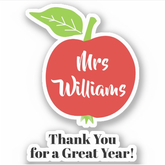 Red apple leraar waardering Dank u Sticker