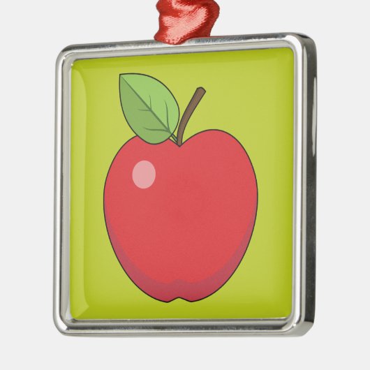 Red Apple Metalen Ornament (Links)