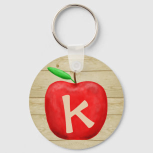 Red Apple Monogram Sleutelhanger