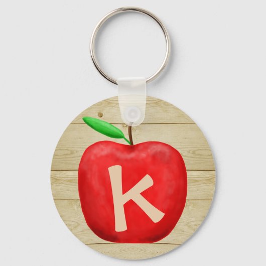 Red Apple Monogram Sleutelhanger (Voorkant)