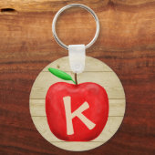 Red Apple Monogram Sleutelhanger (Voorkant)