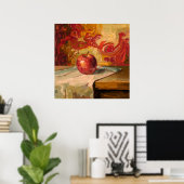 Red Apple - Painterly Style Stilleven Kunst Poster (Thuiskantoor)