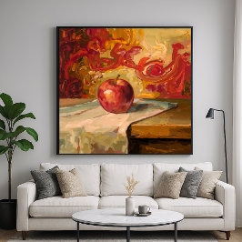 Red Apple - Painterly Style Stilleven Kunst Poster