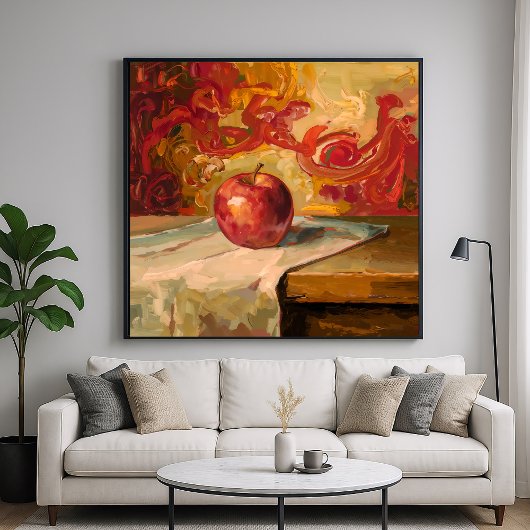 Red Apple - Painterly Style Stilleven Kunst Poster