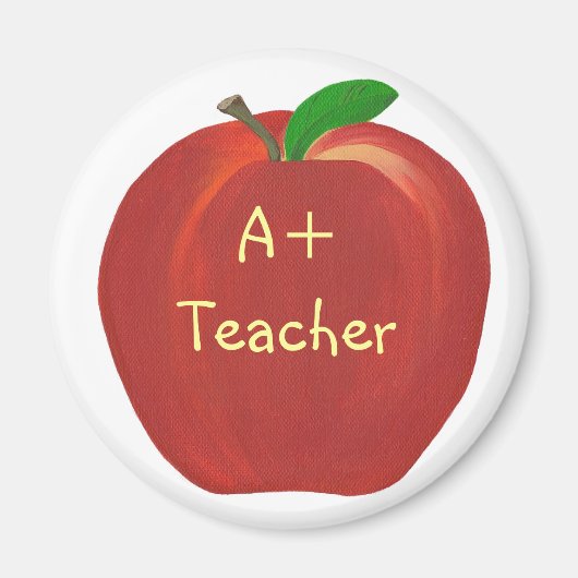 Red Apple Painting, A+ Teacher magnets Magneet (Voorkant)