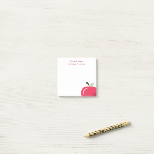 Red Apple Part Enseignant Petites notes post-it (Sur un bureau)