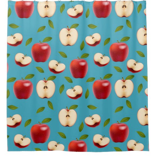 Red Apple Pattern Douchegordijn (Voorkant)