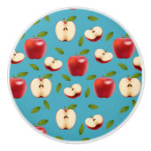 Red Apple Pattern Keramische Knop (Voorkant)
