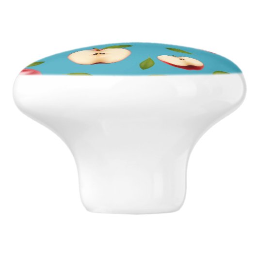 Red Apple Pattern Keramische Knop (Zijkant)