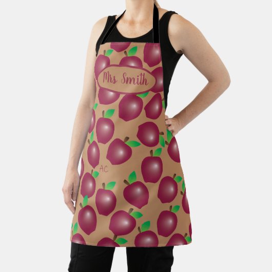 Red Apple Pattern Teacher All-Over Print Schort (Insitu)