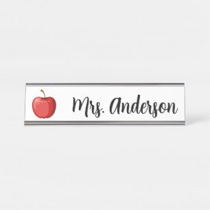 Red Apple Personalized Teacher Name Bord Bureau Naambordje