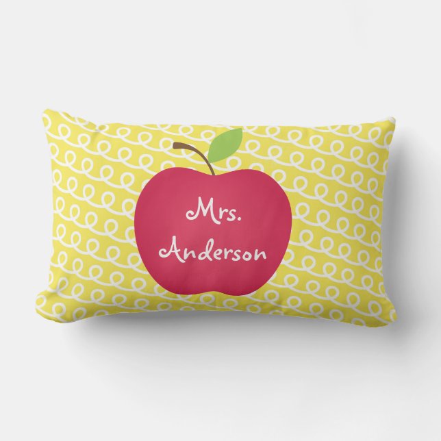 Red Apple Personalized Teacher's Kussen (Voorkant)