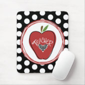 Red Apple & Polka Dots leraar Mousepad Muismat (Met muis)
