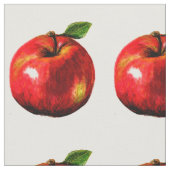 Red Apple Print Fabric Stof (Close Up)