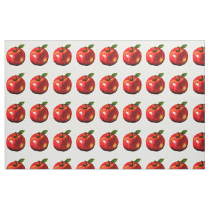 Red Apple Print Fabric Stof