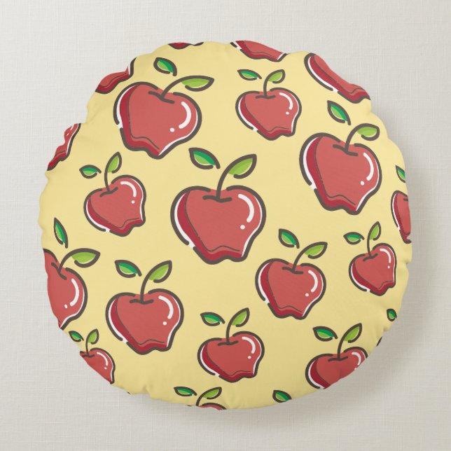 Red Apple Rond Kussen (Voorkant)