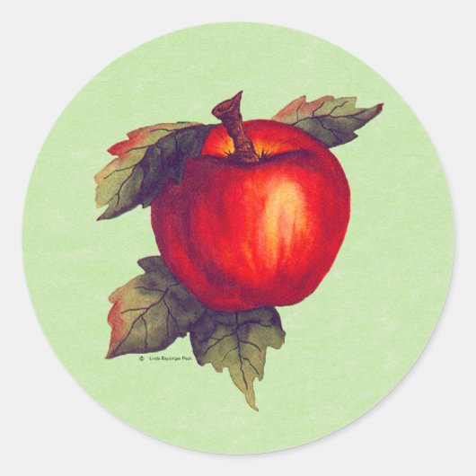 Red Apple Ronde Sticker (Voorkant)