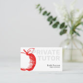 Red Apple Sketch Privéleraar Modern White Visitekaartje (Staand voorkant)