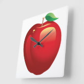 Red Apple Square Wall Clock Vierkante Klok (Hoek)