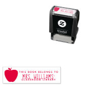 Red Apple Teacher Classroom Library Zelfinktende Stempel (In situ)