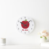 Red Apple Teacher Clock Ronde Klok (Huis)