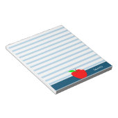 Red Apple Teacher Personalized Blue lines Notitieb Notitieblok (Schuin)