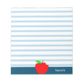 Red Apple Teacher Personalized Blue lines Notitieb Notitieblok (Voorkant)