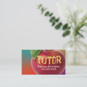 Red Apple Tutor Turquoise Orange Carte de visite (Debout devant)
