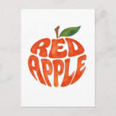 Red Apple Typography Art, Apple Briefkaart (Voorkant)