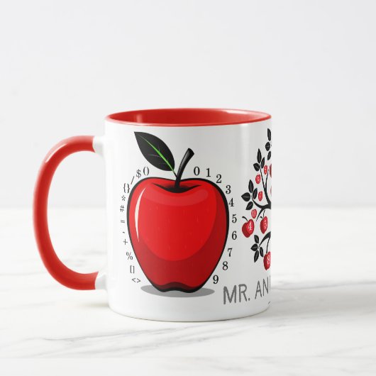 Red Apple Wiskunde Tree Mok (Links)