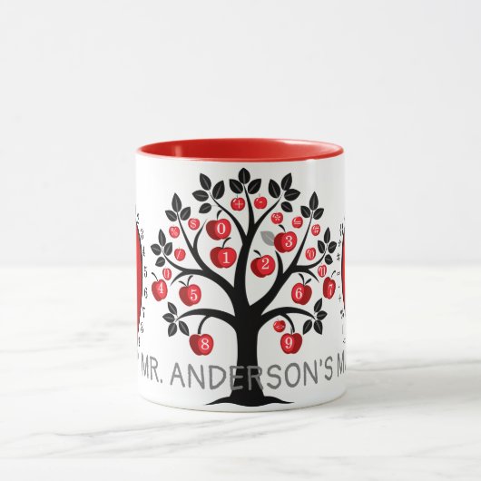 Red Apple Wiskunde Tree Mok (Midden)