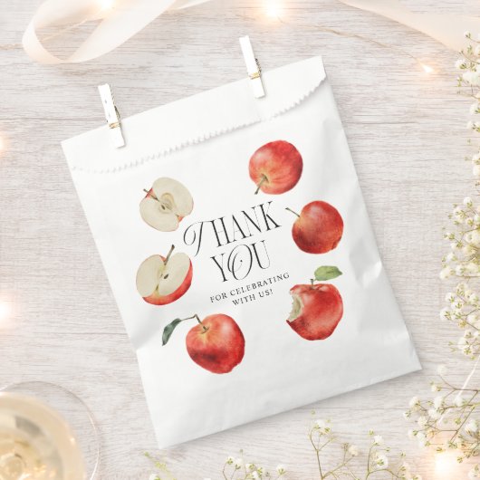 Red Apples Rustic Baby shower Bedankzakje (Geknipt)