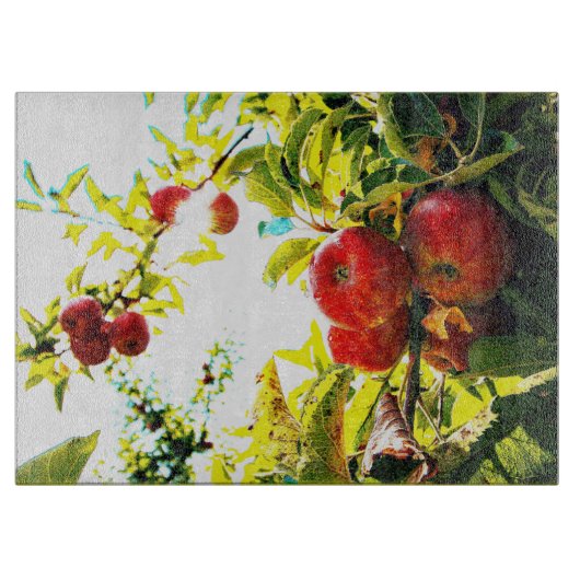 "Red Apples Tree on Sunny Day" Kute Photo. Bestel  Snijplank (Voorkant)