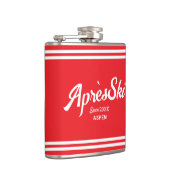 Red Apres Ski Custom Ski Resort & Jaar Heupfles (Rechts)