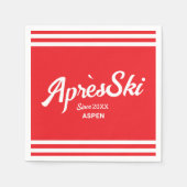  Red Apres Ski Custom Ski Resort Party Servet (Voorkant)